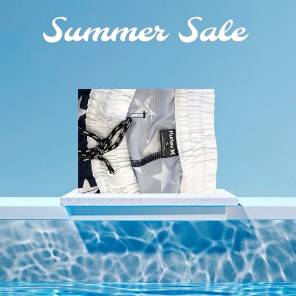 Hurley Swin Board Shorts M Red White And Blue Stars Stripes - Picture 6 of 16